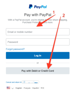 Paypal Checkout with Paypal or Credit Card